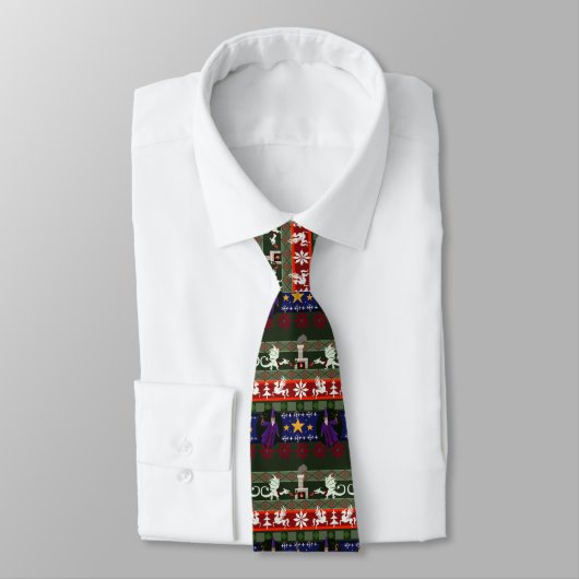 Fantasy Style Ugly Sweater Pattern-Stropdas Stropdas (Gebonden)