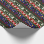 Fantasy Style Ugly Sweater Pattern Wrapping Paper Cadeaupapier (Hoek)