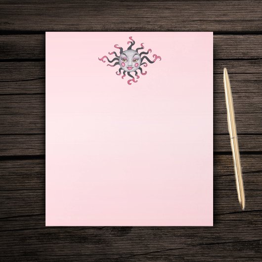 fantasy Sun  Face Black Pink Rays Notitieblok