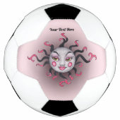 Fantasy Sun  Face Pink Grey Voetbal (Voorkant)