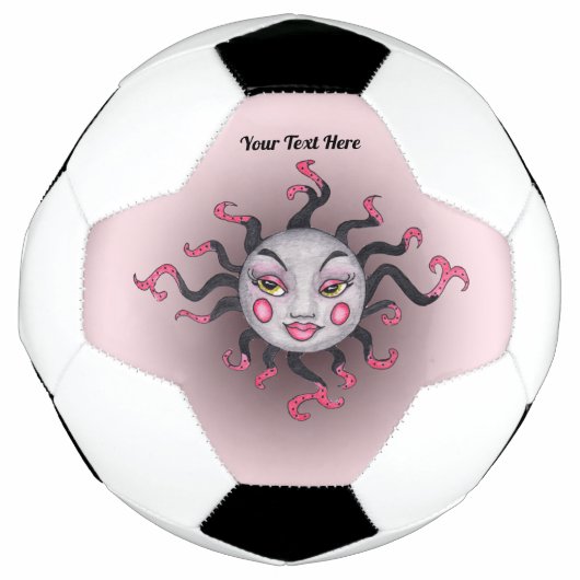 Fantasy Sun  Face Pink Grey Voetbal (Voorkant)