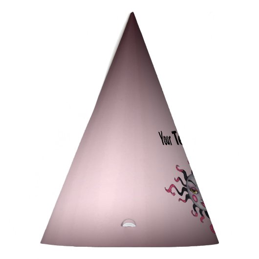 Fantasy Sun  gezicht Roze zwarte stralen met schui Feesthoedjes (Links)