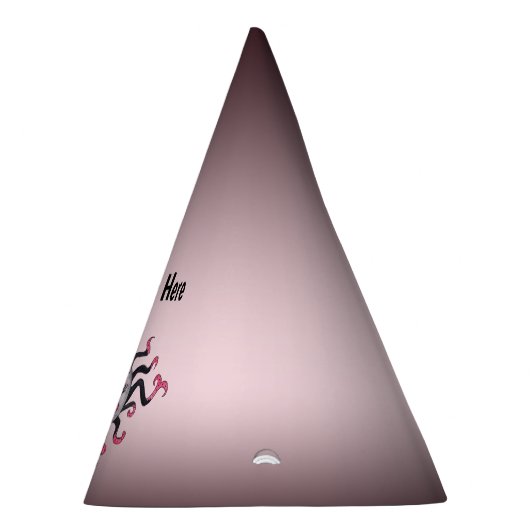 Fantasy Sun  gezicht Roze zwarte stralen met schui Feesthoedjes (Rechts)