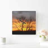 Fantasy Sunset 6 Square Wall Clock Vierkante Klok (Huis)