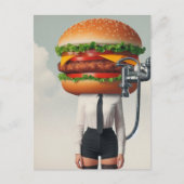 Fantasy Surreal Cheeseburger Woman Briefkaart (Voorkant)