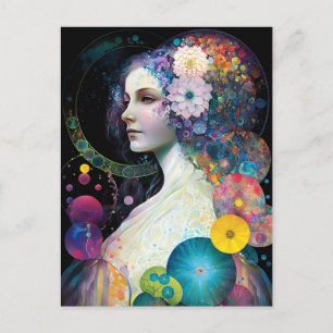 Fantasy Surreal Cosmic Woman Goddess Briefkaart