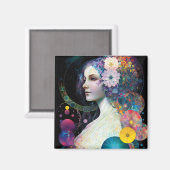 Fantasy Surreal Cosmic Woman Goddess Magneet (Voorkant / Achterkant)