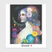 Fantasy Surreal Cosmic Woman Goddess Sticker (Vel)