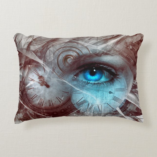 Fantasy surreal eye-klok accent kussen (Voorkant)
