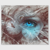 Fantasy surreal eye-klok cadeaupapier (Vlak)