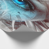 Fantasy surreal eye-klok cadeaupapier (Hoek)