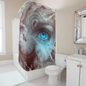 Fantasy surreal eye-klok douchegordijn (In situ)
