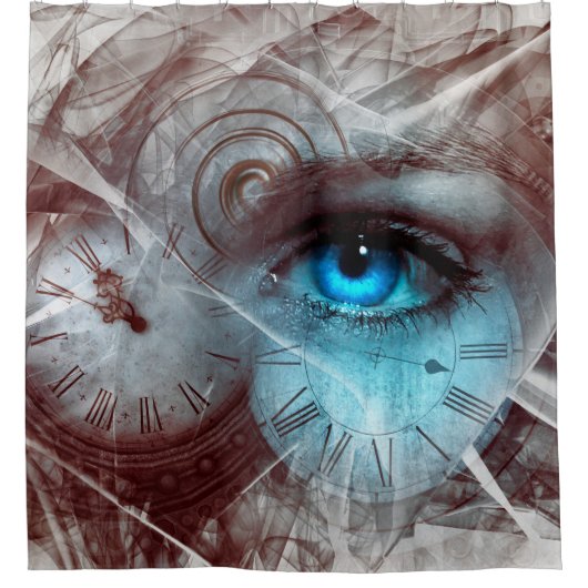 Fantasy surreal eye-klok douchegordijn (Voorkant)