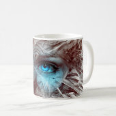Fantasy surreal eye-klok koffiemok (Voorkant rechts)
