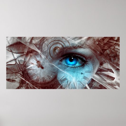 Fantasy surreal eye-klok poster (Voorkant)