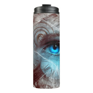 Fantasy surreal eye-klok thermosbeker
