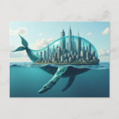 Fantasy Surreal Walvis Stad Briefkaart (Voorkant)