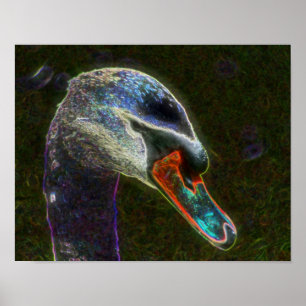 Fantasy Swan Animal Art Poster