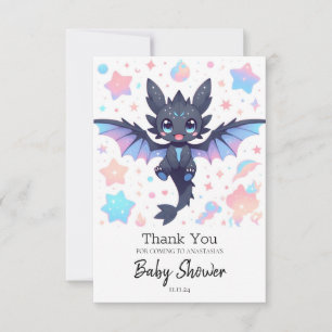 Fantasy Sweet Dragon Baby shower Bedankkaart