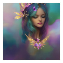 Fantasy Sweet Fairy Girl paarse Blauwgroen roze Wi