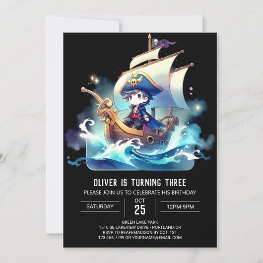 Fantasy Sweet Pirate Verjaardag Kaart (Voorkant)
