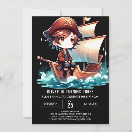 Fantasy Sweet Pirate Verjaardag Kaart (Voorkant)