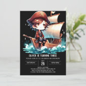 Fantasy Sweet Pirate Verjaardag Kaart (Staand voorkant)