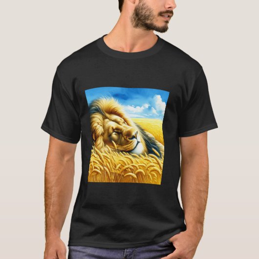 Fantasy Tarwe Slapende Leeuw T-shirt (Voorkant)