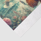 Fantasy Tea Party Alice en Mad Hatter Decoupage Tissuepapier (Detail)