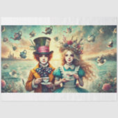 Fantasy Tea Party Alice en Mad Hatter Decoupage Tissuepapier (Voorkant)