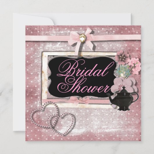  Fantasy Tea Party Bruids Douche Uitnodiging (Voorkant)