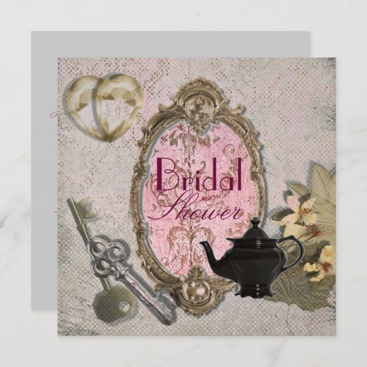  Fantasy Tea Party Bruids Douche Uitnodiging (Voorkant / Achterkant)