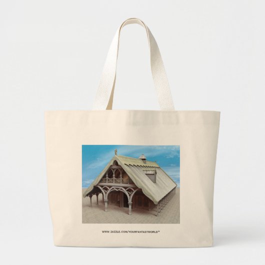 Fantasy Tempel Grote Tote Bag (Voorkant)