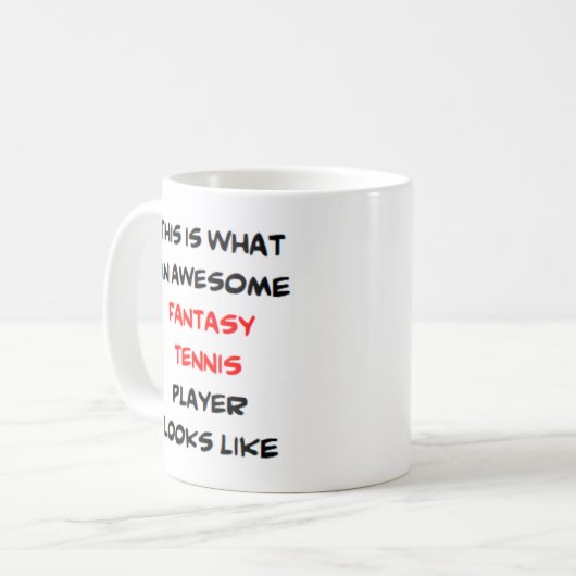 fantasy tennis player, geweldige koffiemok (Voorkant links)