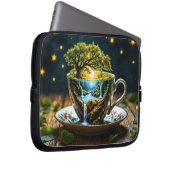 Fantasy theekopje miniatuur wereld watervallen laptop sleeve (Voorkant Rechts)