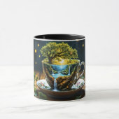 Fantasy theekopje miniatuur wereld watervallen mok (Midden)