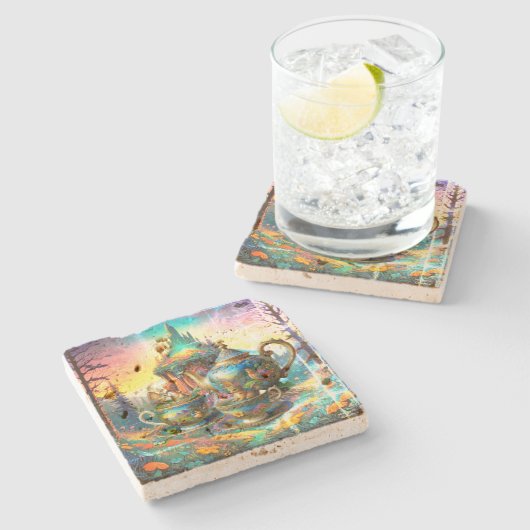 Fantasy theeset stenen Onderzetter (Zijkant)