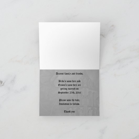 Fantasy thema bruiloft draak Save the Date Aankondiging (Binnen)