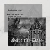 Fantasy thema bruiloft draak Save the Date Aankondigingskaart (Voorkant / Achterkant)