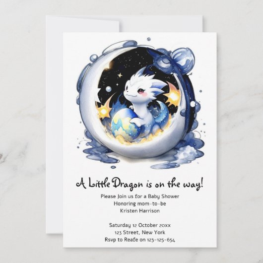 Fantasy-thema Dragon Baby shower Kaart (Voorkant)