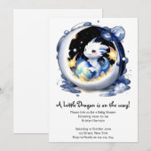 Fantasy-thema Dragon Baby shower Kaart (Voorkant / Achterkant)