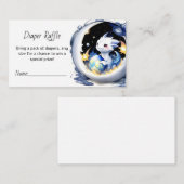 Fantasy-thema Dragon Baby shower Luier Raffle Informatiekaartje (Voorkant / Achterkant)