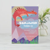 Fantasy Thema Dragon Sleepover Campout Kaart (Staand voorkant)