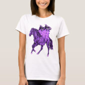 Fantasy Theme Paarse Pegasus gevleugeld paard T-shirt (Voorkant)