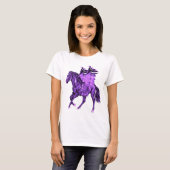 Fantasy Theme Paarse Pegasus gevleugeld paard T-shirt (Voorkant volledig)