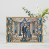 Fantasy-Thored Wedding Bronze Medieval Verloving Kaart (Staand voorkant)