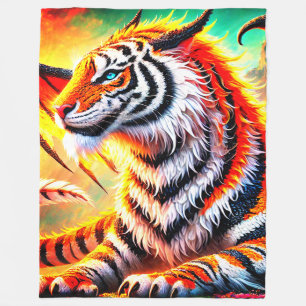 Fantasy Tiger Design Fleece Deken