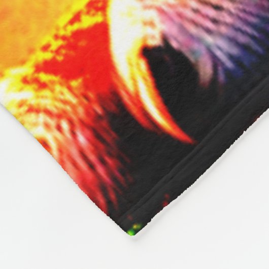 Fantasy Tiger Design Fleece Deken (Hoek)