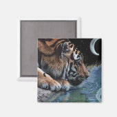 Fantasy Tiger en Moon Magneet (Voorkant / Achterkant)
