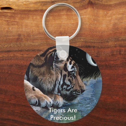 Fantasy Tiger en Moon Sleutelhanger (Voorkant)